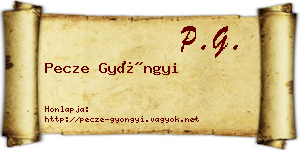 Pecze Gyöngyi névjegykártya